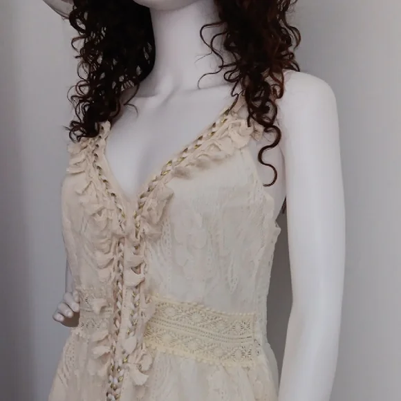 NWOT Beige Lace Spaghetti Strap Sundress - Picture 6 of 11